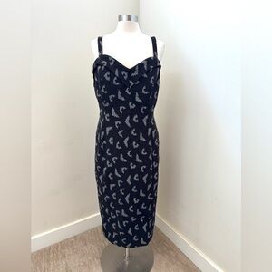 SOLD Vixen by Micheline Pitt Glow in the dark Bat print wiggle dress 3X NWT